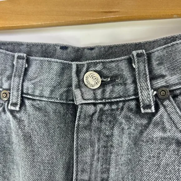 Vintage Lee Riders Mom Jean Union Made Washed Gray Denim 27x30 Size 9 Med 80s - Picture 5 of 11